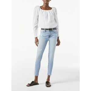Frame Le Skinny De Jeanne Crop Skinny Jeans Distressed Alemany